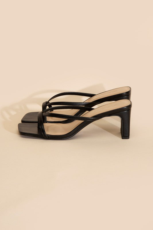 Emy Square Toe Thong High Heel Sandals