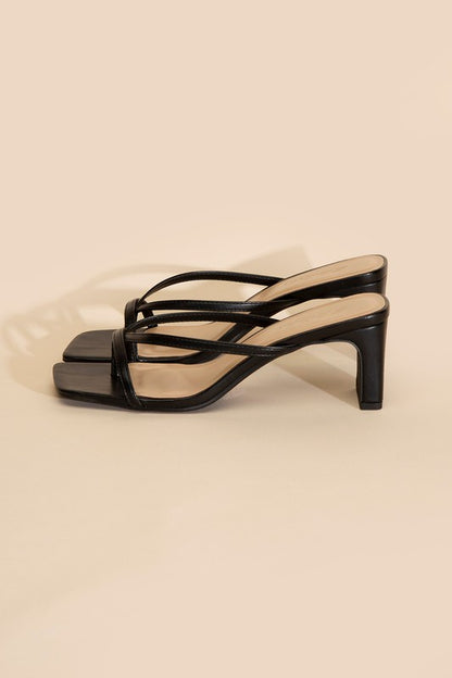 Emy Square Toe Thong High Heel Sandals