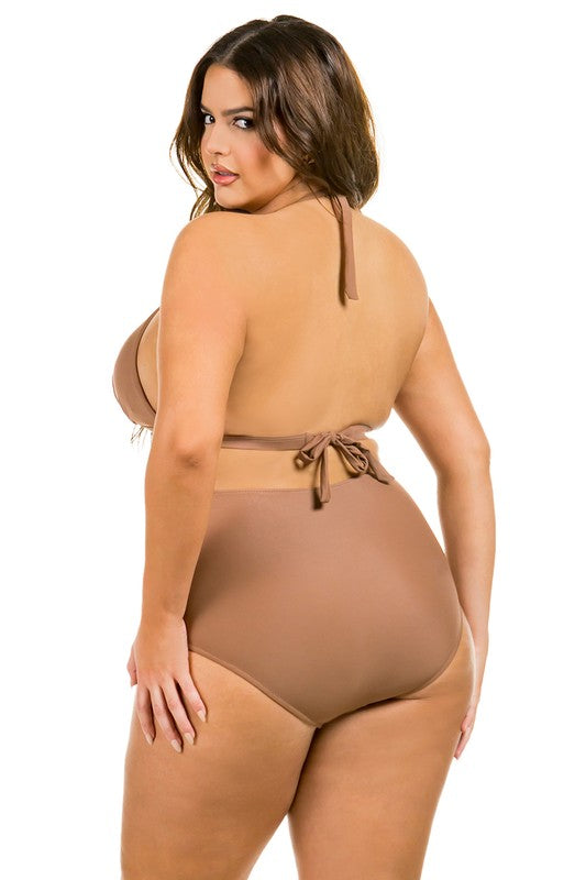 Maris High Waisted Plus Size Two Piece Bikini Set