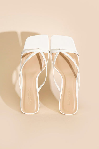 Emy Square Toe Thong High Heel Sandals
