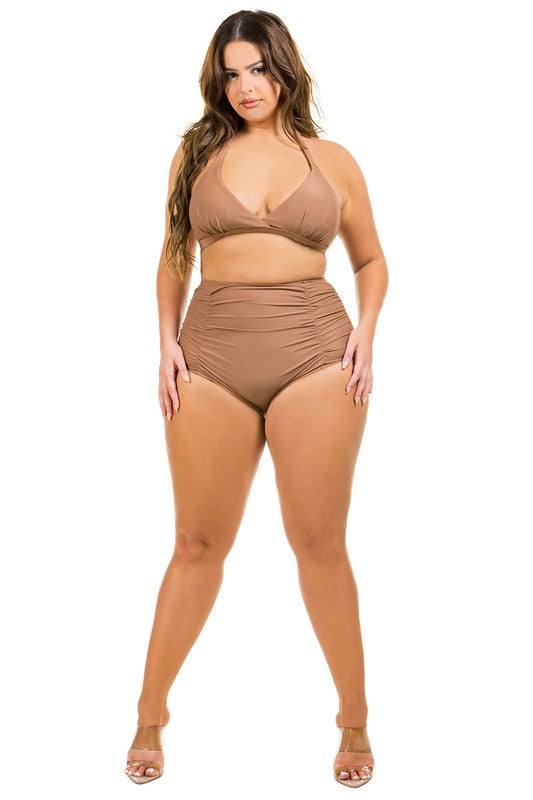 Maris High Waisted Plus Size Two Piece Bikini Set