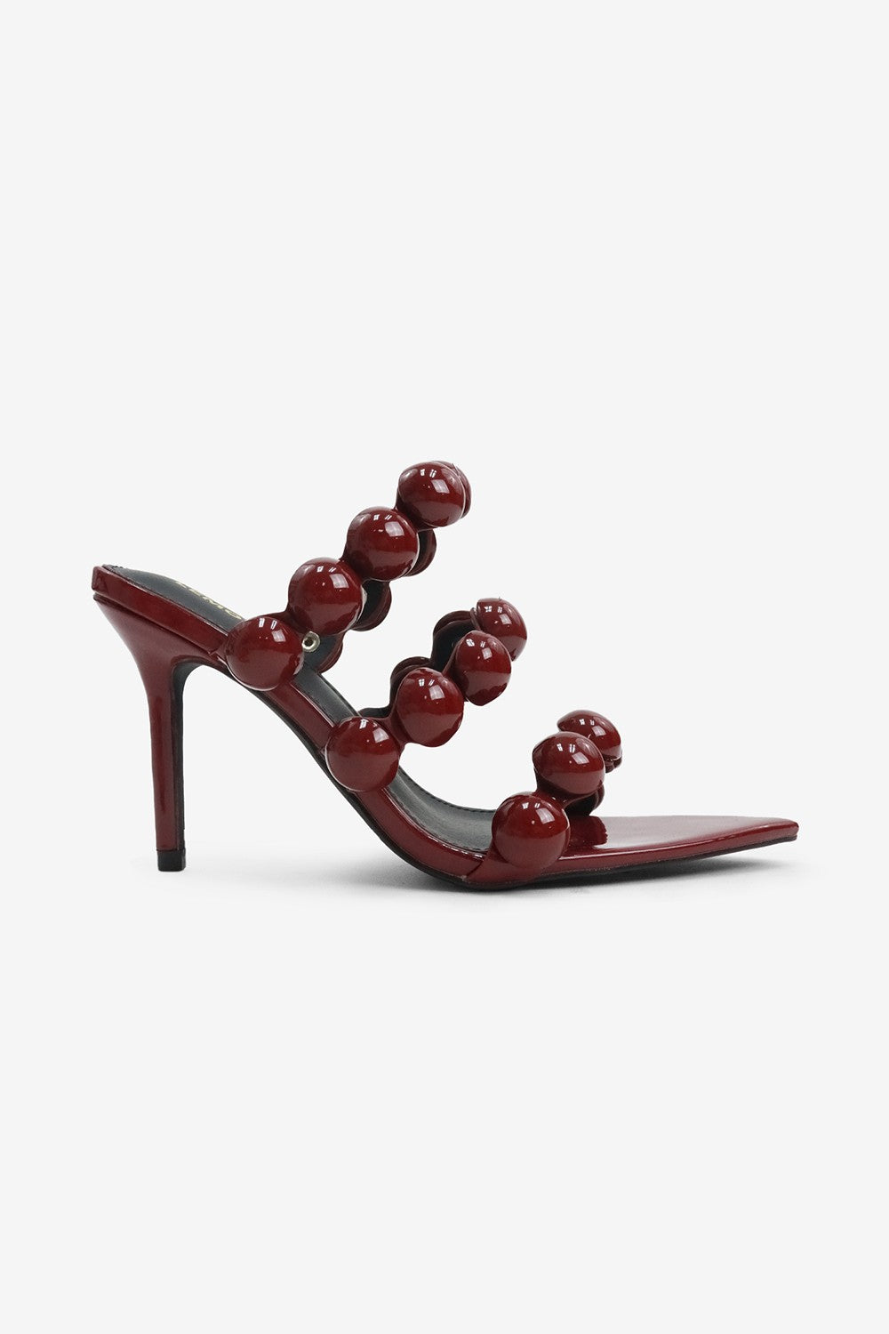 Chloe Multi Bubble Strap Pointed Toe High Heel Mules