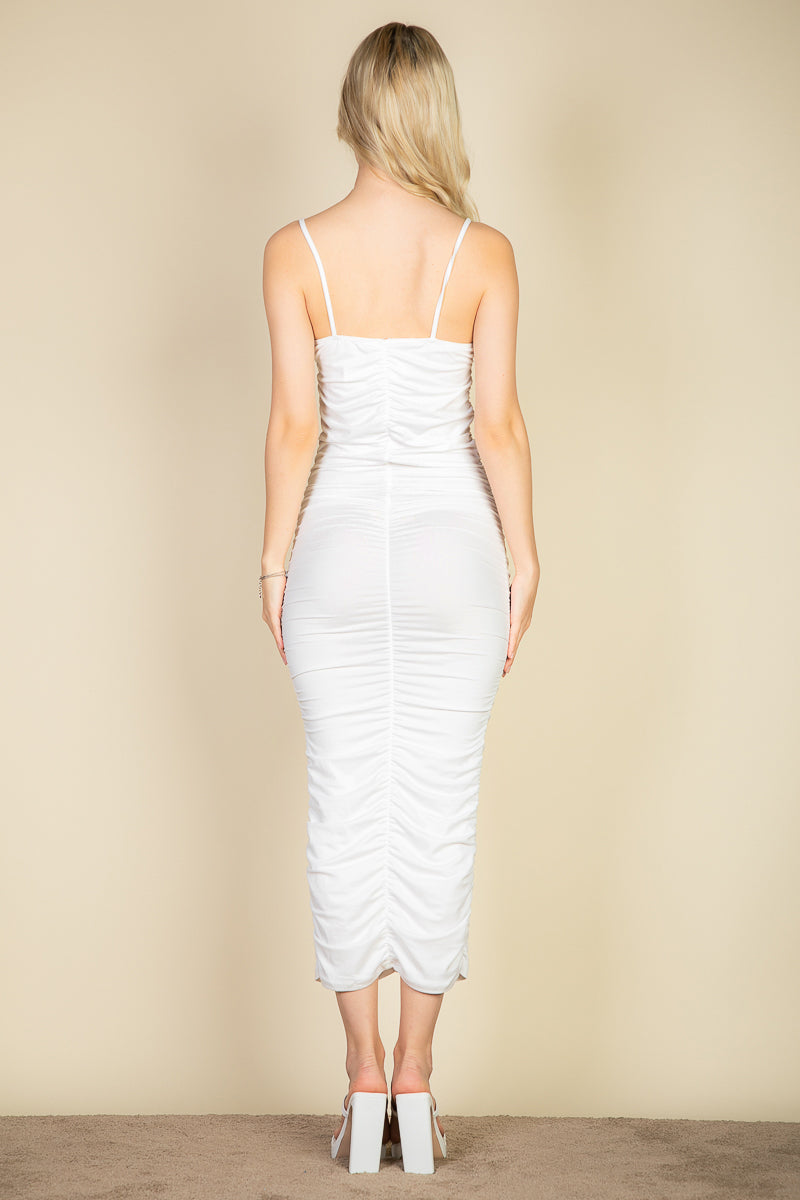 Not So Basic Cami Ruched Bodycon Maxi Dress