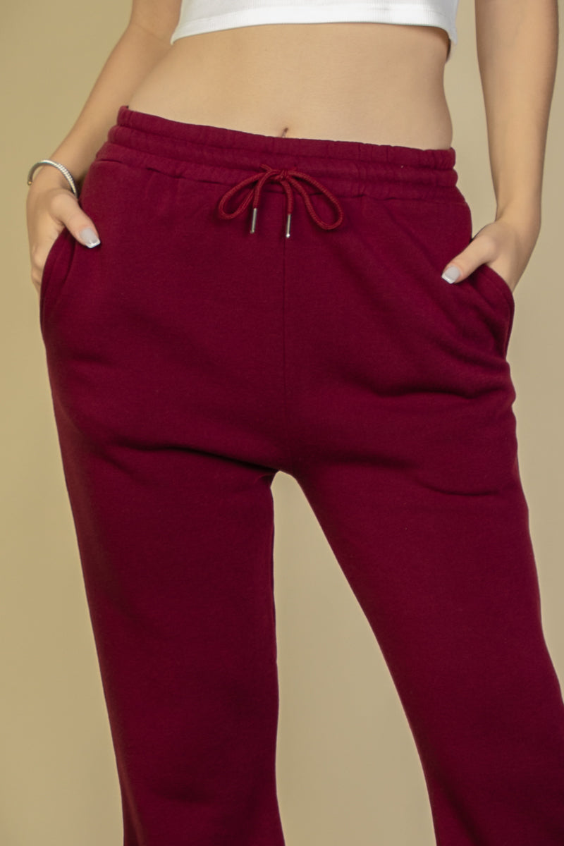 Casual Basics Drawstring Waist Slant Pocket Sweatpants