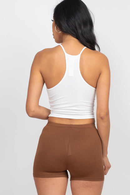 Not So Basic Solid Knit High Waist Shorts