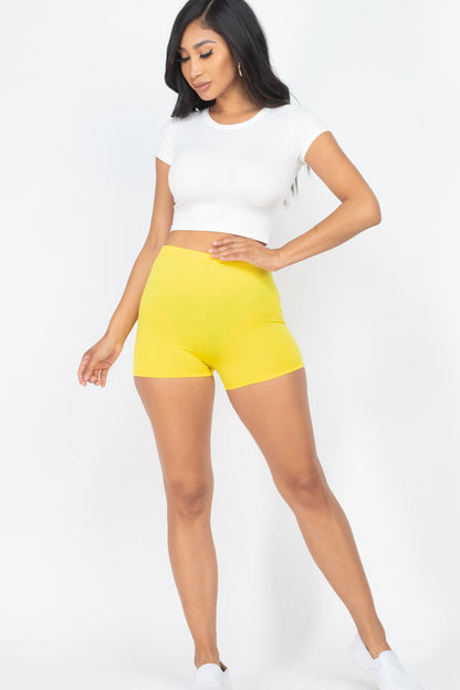 Not So Basic Solid Knit High Waist Shorts