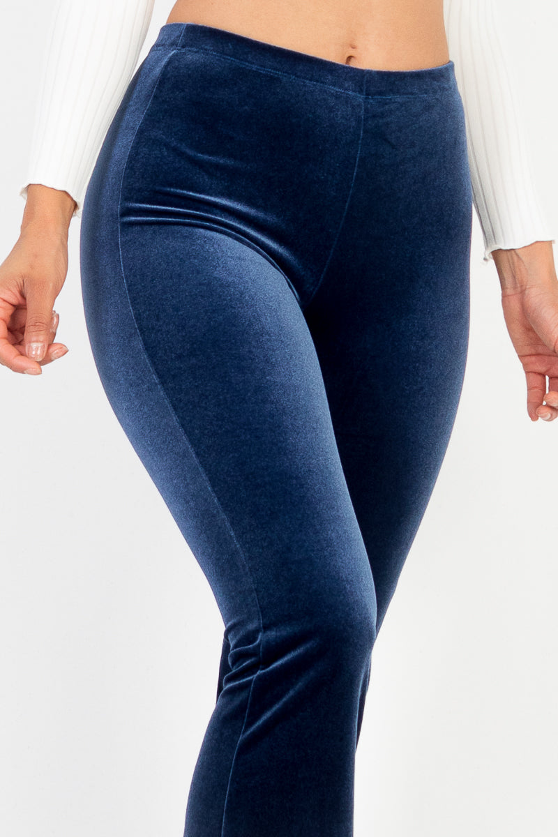 Casual Chic High Waisted Soft Knit Flare Leg Pants