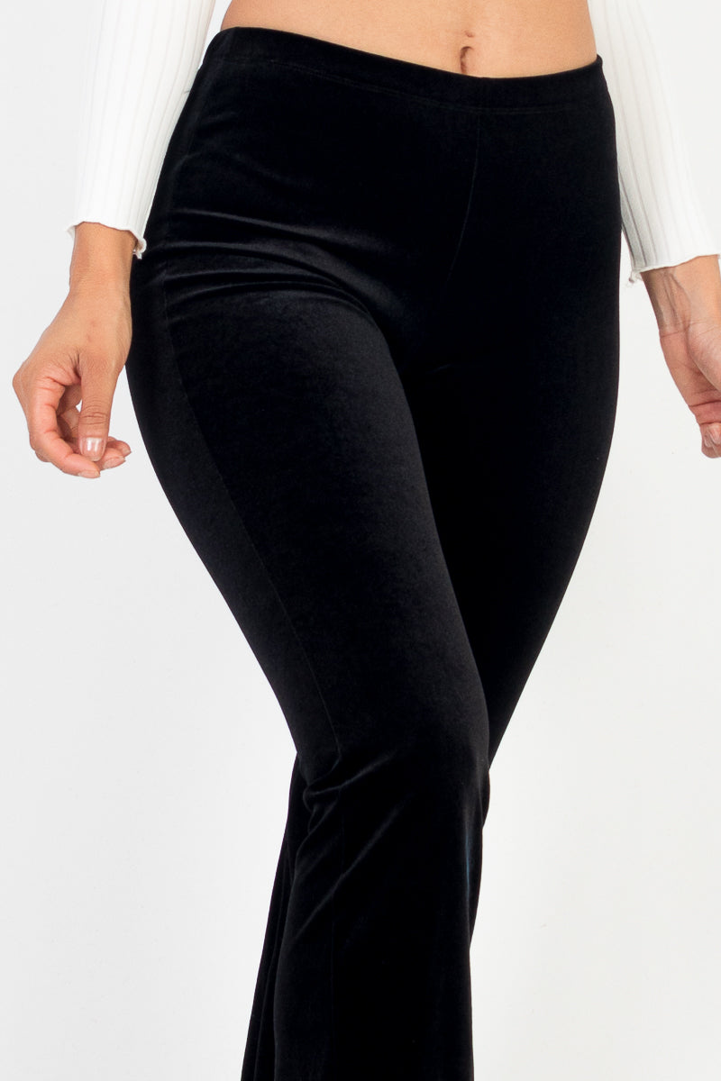 Casual Chic High Waisted Soft Knit Flare Leg Pants