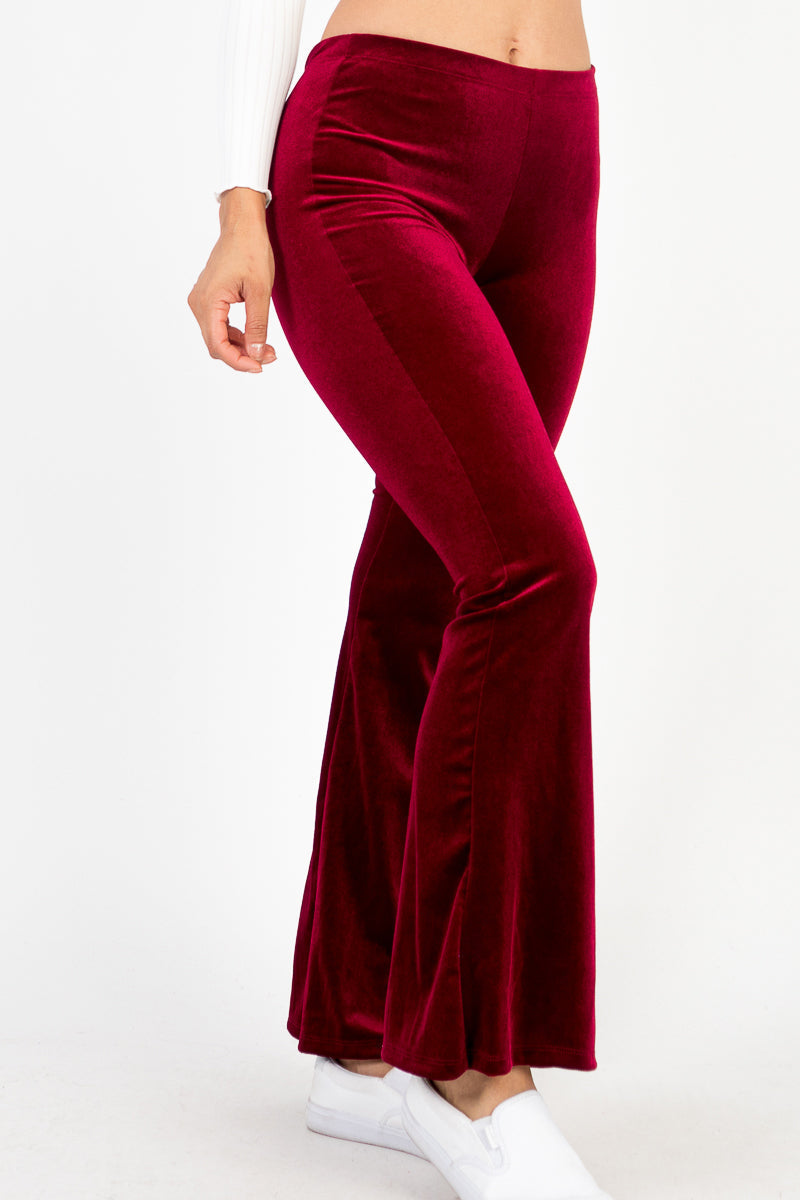Casual Chic High Waisted Soft Knit Flare Leg Pants