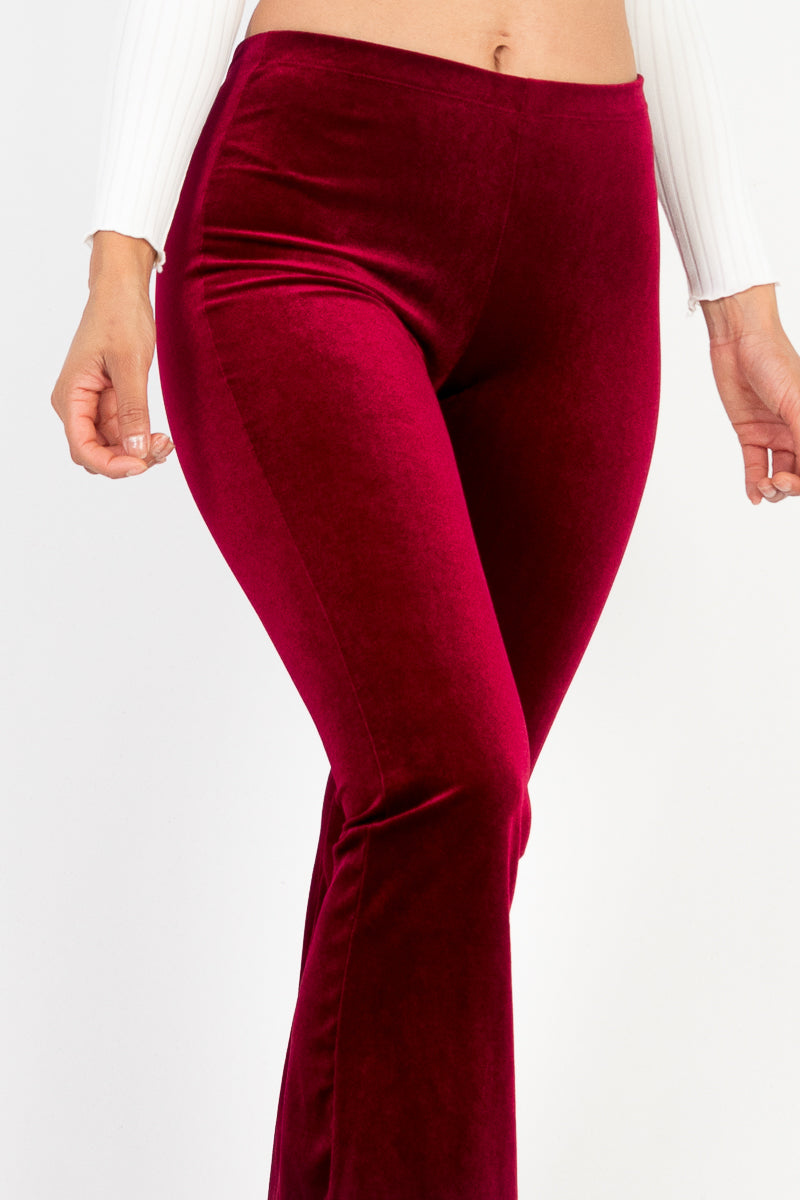 Casual Chic High Waisted Soft Knit Flare Leg Pants