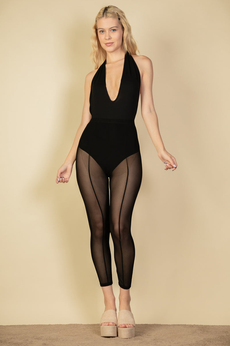 No Basics Seam Front High Waist Mesh Leggings