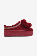 Bella Chic Bow Detail Round Toe Plush Faux Shearling Slippers