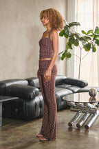 Billie Halter Neck Polka Dot Top And Foldover Pants Set