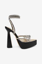 Candy Rhinestones Bow Clear Strappy High Heel Pumps