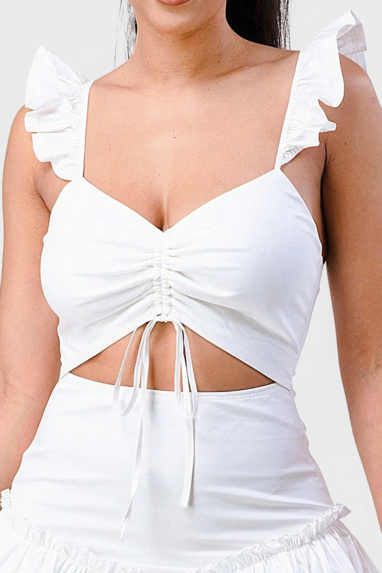Ethereal Flutter Sleeves Cutout Mini Dress