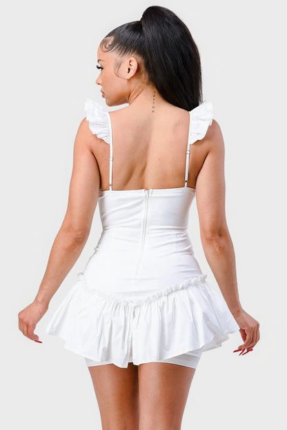 Ethereal Flutter Sleeves Cutout Mini Dress