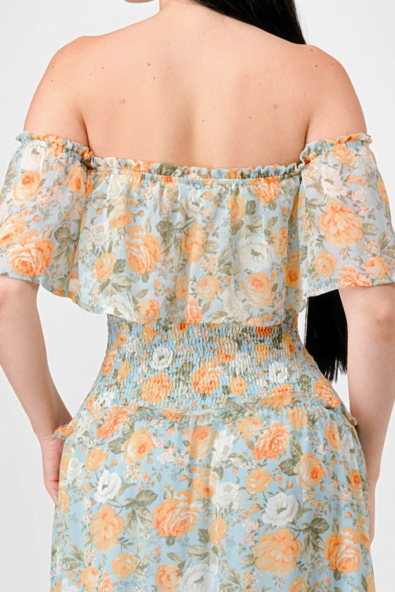 Nirvana Off Shoulder Ruffled Tiered Maxi Dress