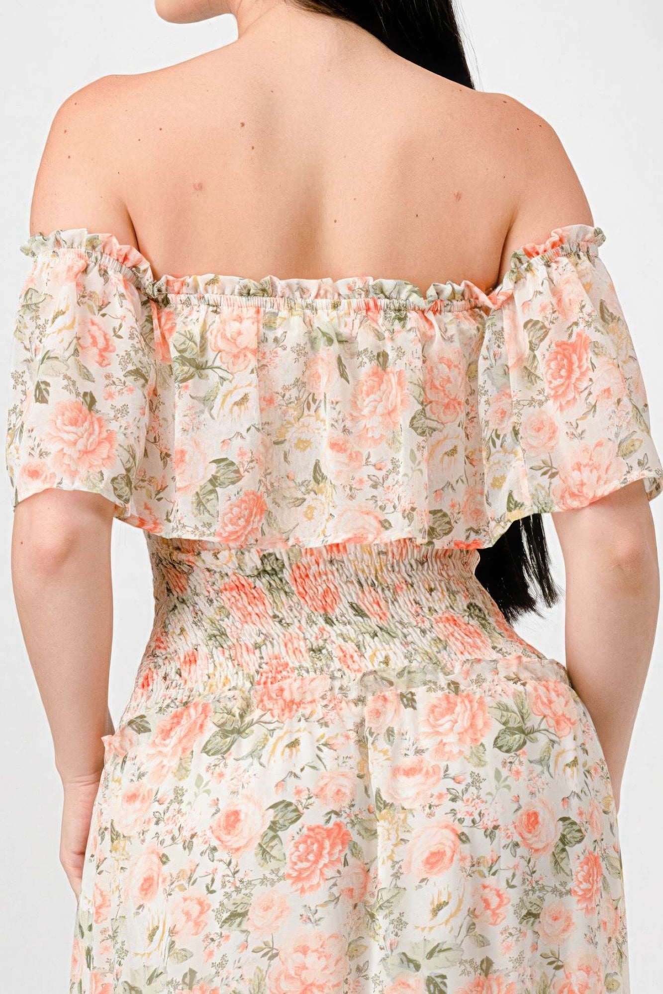 Nirvana Off Shoulder Ruffled Tiered Maxi Dress