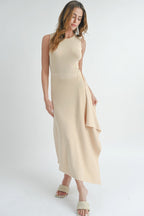 Aryana Mock Neck Multi Side Slit Bodycon Maxi Dress