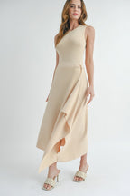 Aryana Mock Neck Multi Side Slit Bodycon Maxi Dress