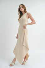 Aryana Mock Neck Multi Side Slit Bodycon Maxi Dress