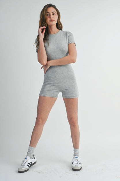 Casual Basics Mock Neck Bodycon Romper