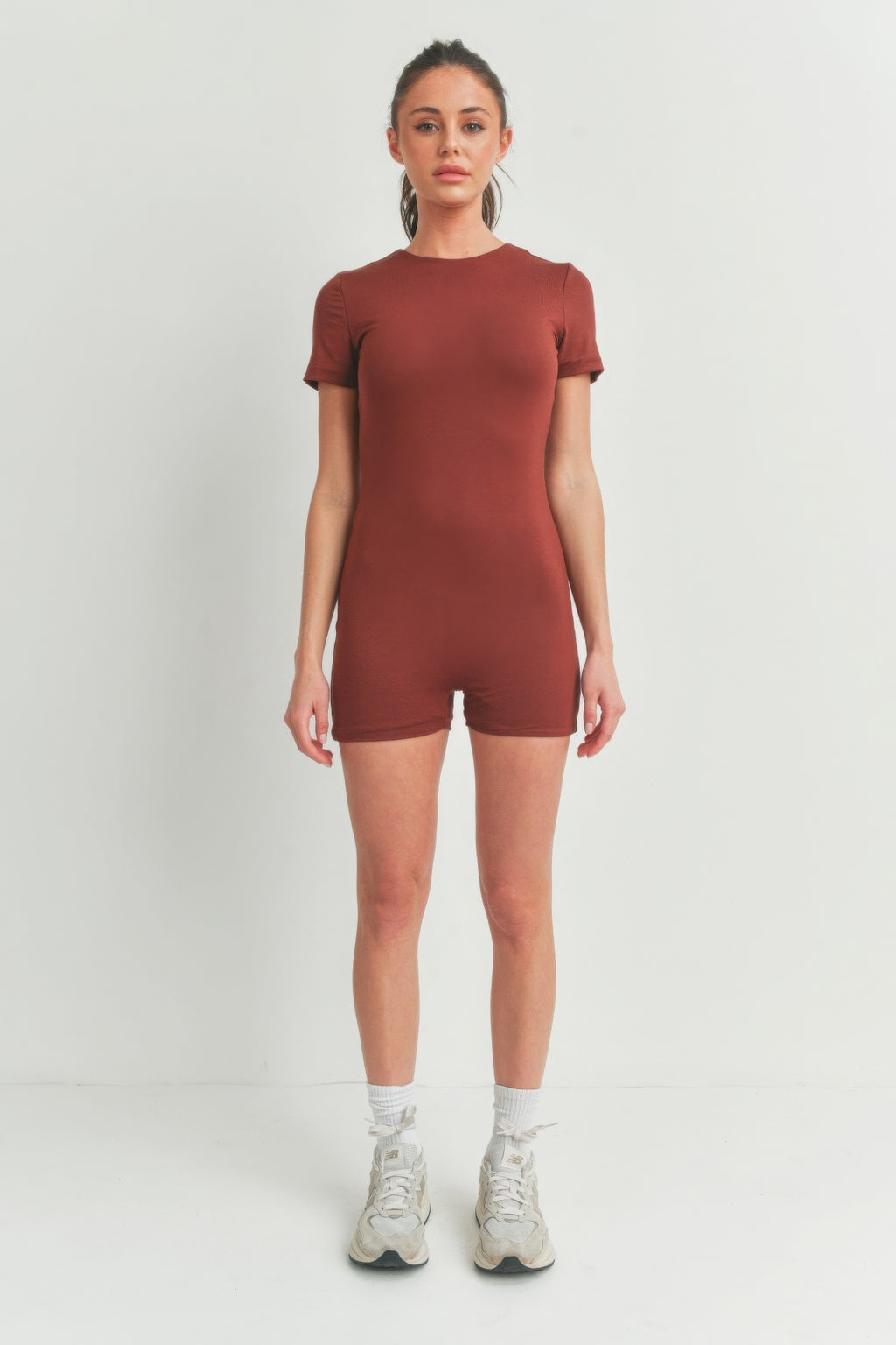 Casual Basics Mock Neck Bodycon Romper