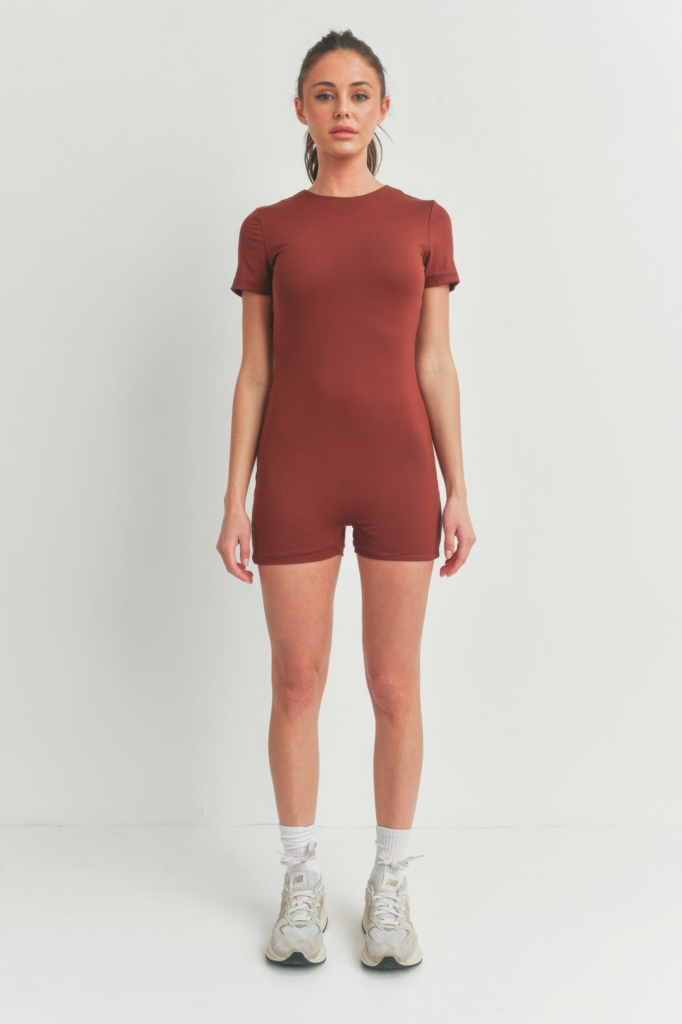 Casual Basics Mock Neck Bodycon Romper