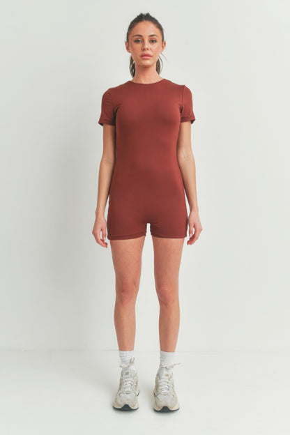 Casual Basics Mock Neck Bodycon Romper