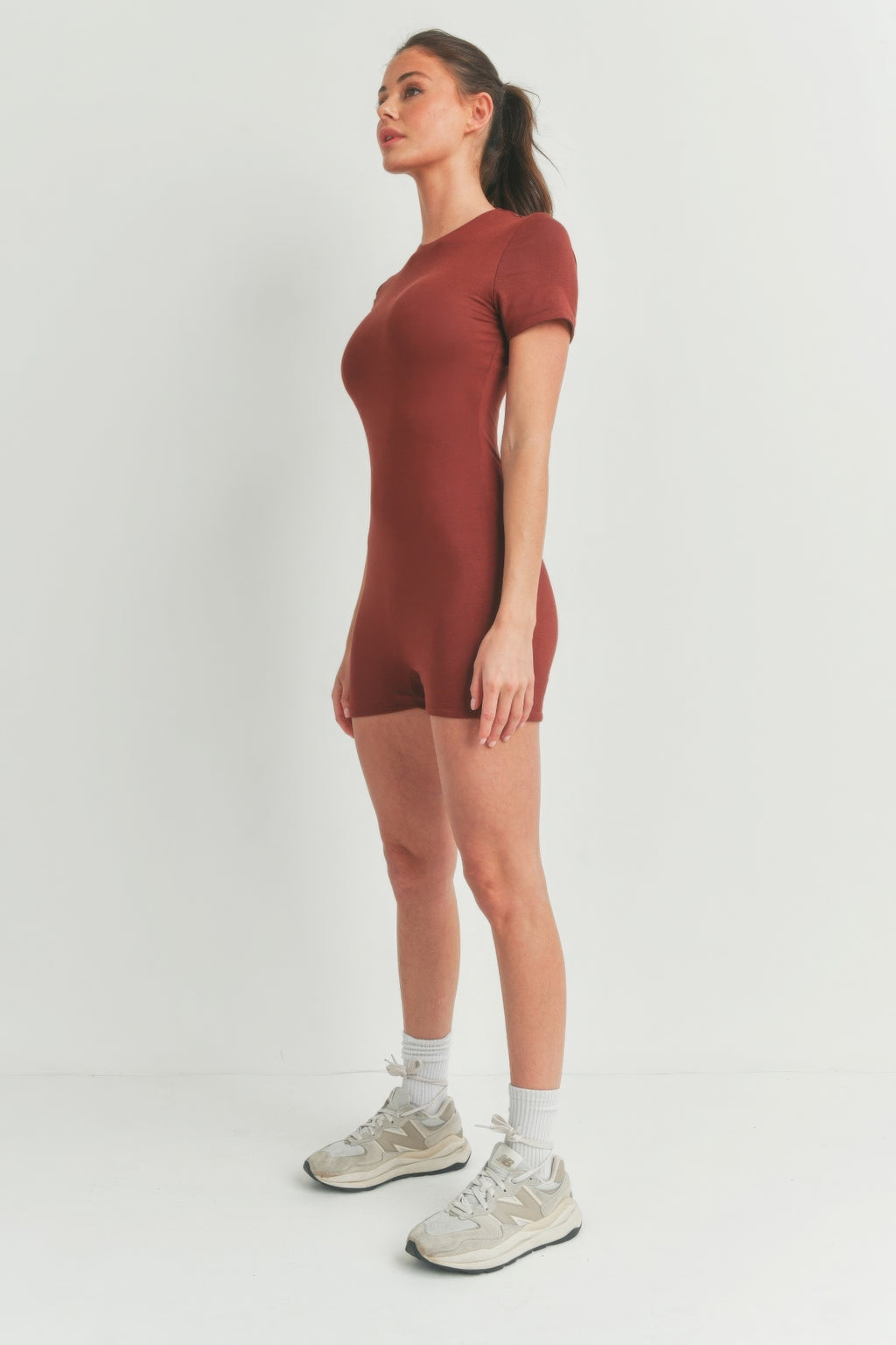 Casual Basics Mock Neck Bodycon Romper