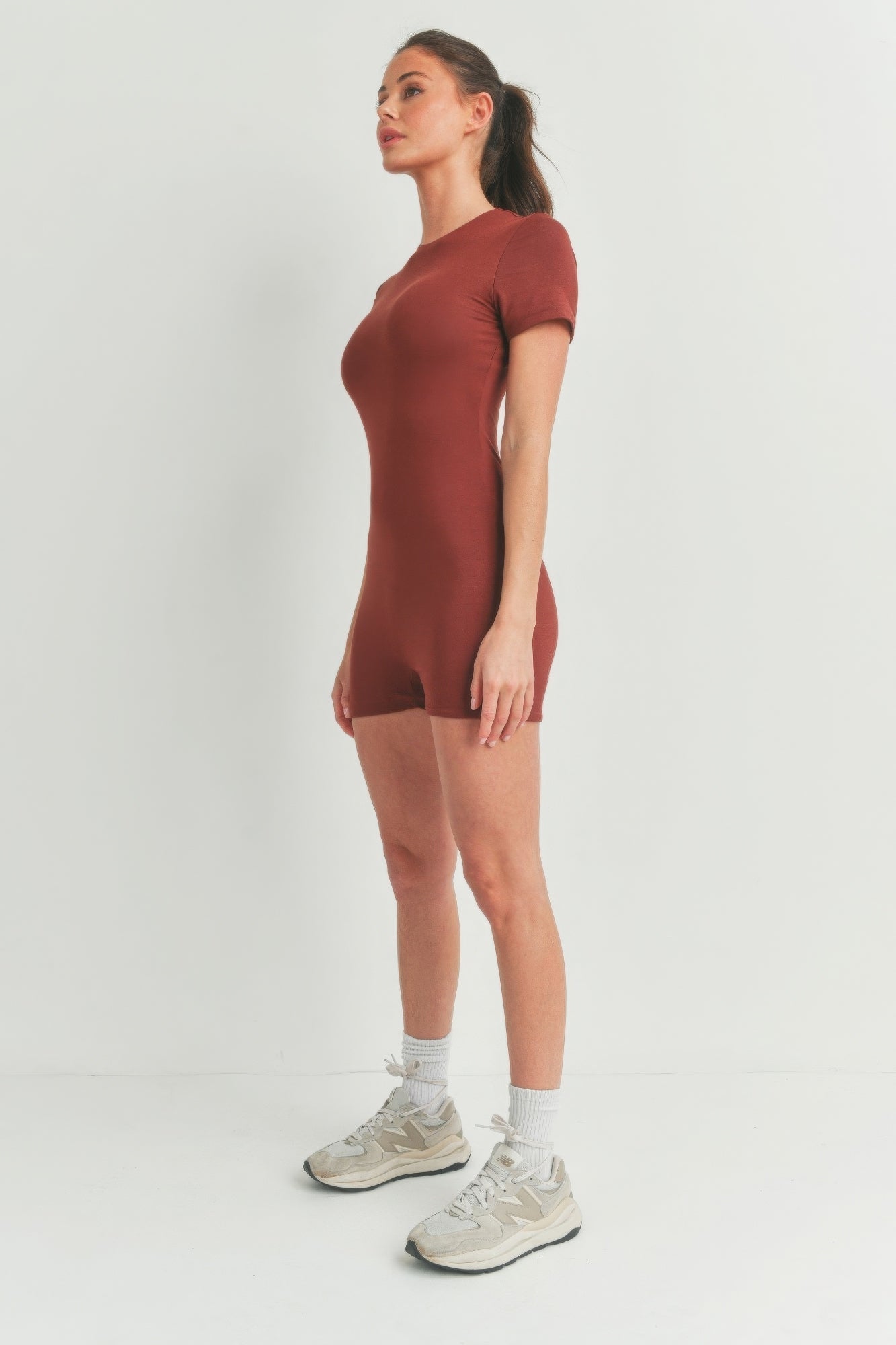 Casual Basics Mock Neck Bodycon Romper