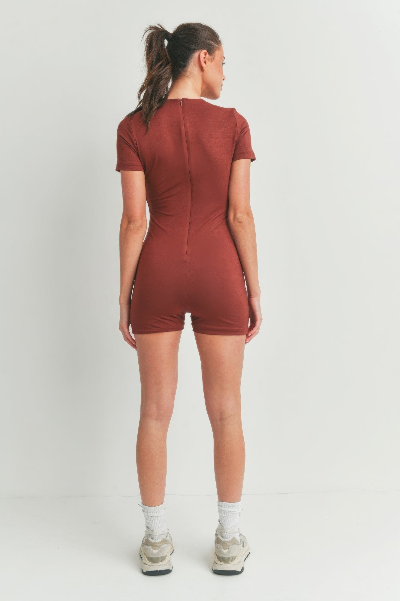 Casual Basics Mock Neck Bodycon Romper