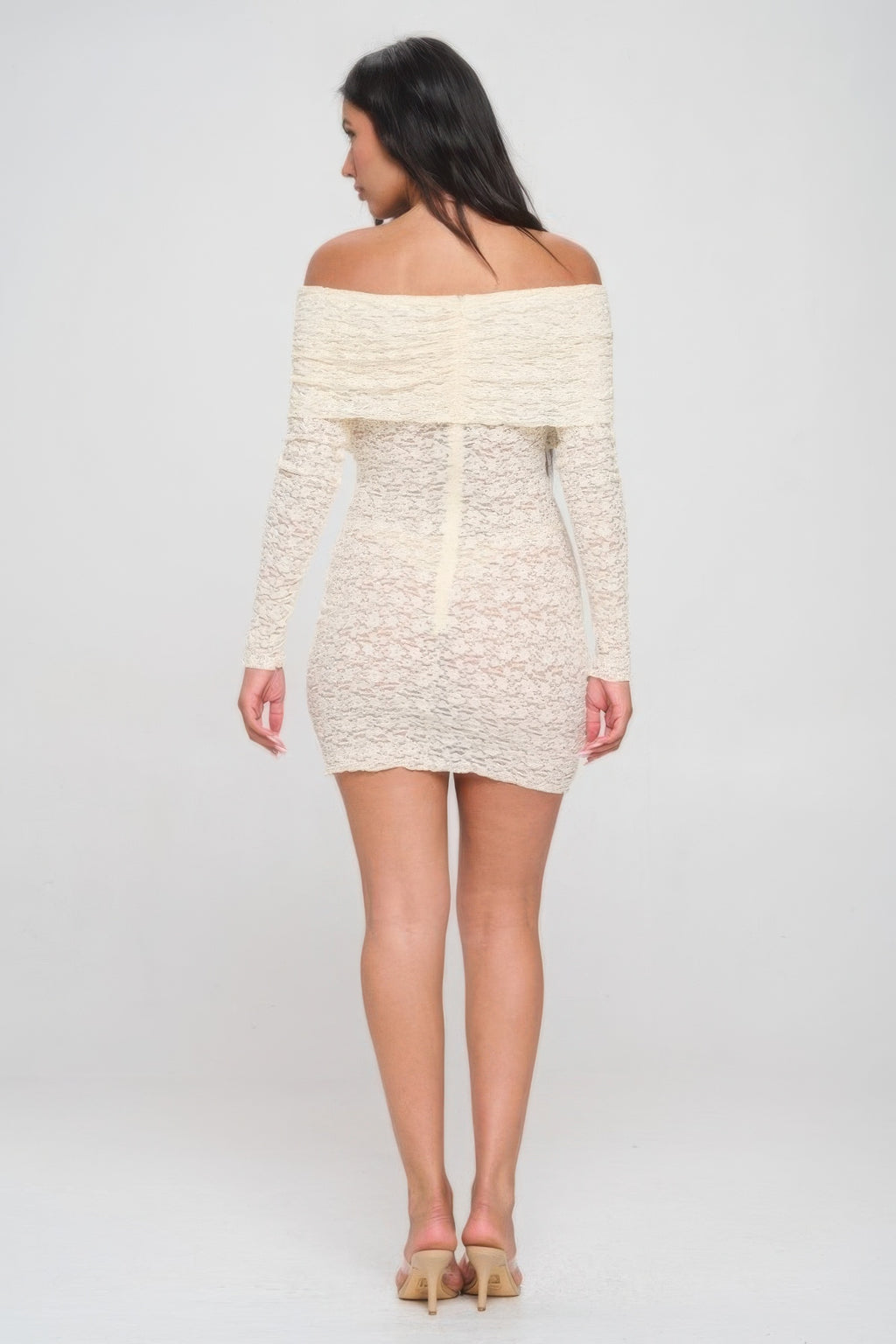 Raquelle Off The Shoulder Lace Bodycon Mini Dress