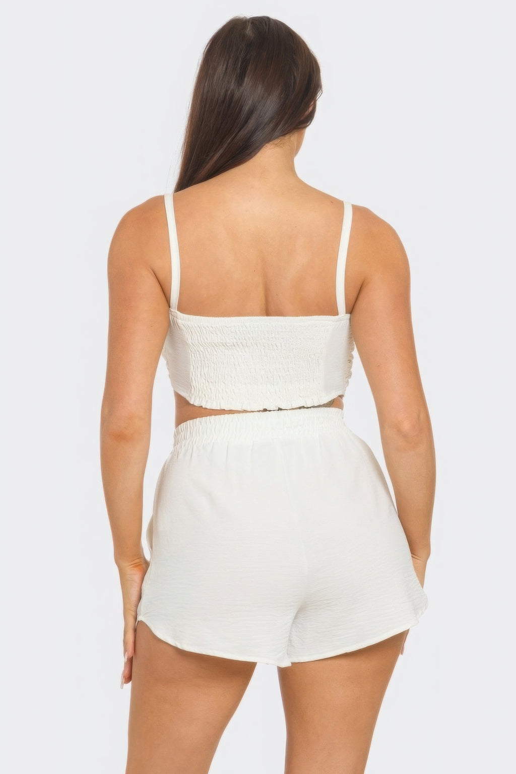 Medina Front Bow Cami Crop Top & Shorts Two Piece Set
