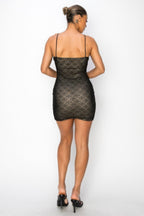 Aliya Cami Mesh Sequins Bodycon Mini Dress