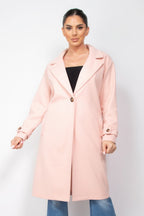 Taylor Collar Buttoned Front Pocket Longline Coat