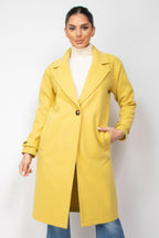 Taylor Collar Buttoned Front Pocket Longline Coat