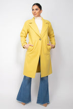 Taylor Collar Buttoned Front Pocket Longline Coat