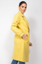 Taylor Collar Buttoned Front Pocket Longline Coat