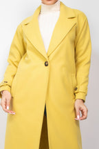Taylor Collar Buttoned Front Pocket Longline Coat