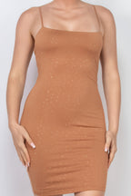Casual Basics Rhinestones Double Layer Cami Mini Dress