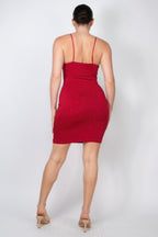 Casual Basics Rhinestones Double Layer Cami Mini Dress