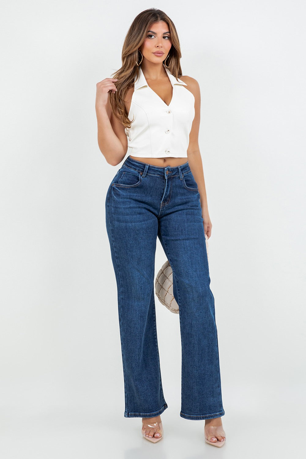 Eva Mid Rise Booty Lifting Straight Leg Jeans