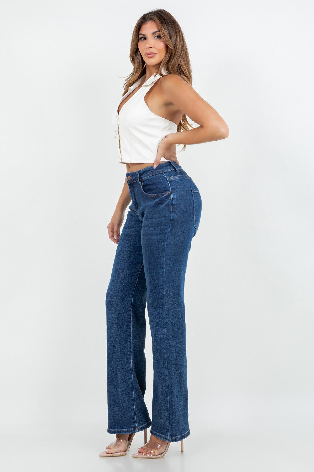 Eva Mid Rise Booty Lifting Straight Leg Jeans