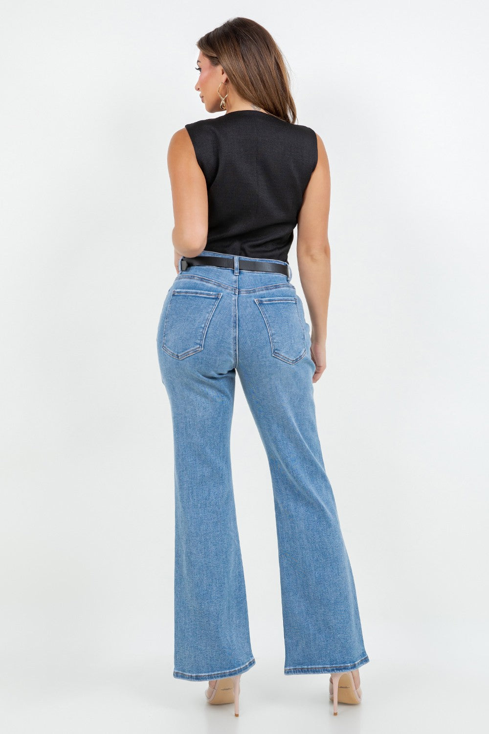 Eleana Mid Rise Booty Lifting Straight Leg Jeans