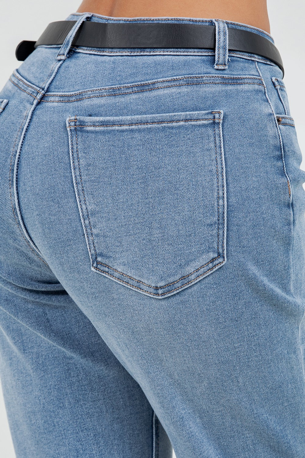 Eleana Mid Rise Booty Lifting Straight Leg Jeans