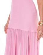 Gia Gold O Ring Drop Waist Midi Dress