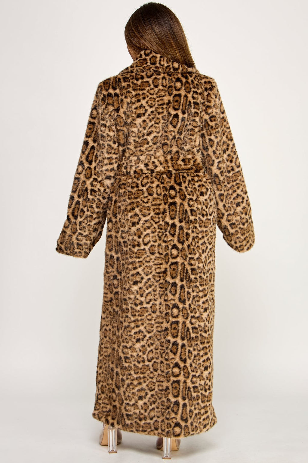 Selene Leopard Print Oversized Faux Fur Coat