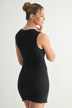 Malena Square Neck Double Lined Mini Dress