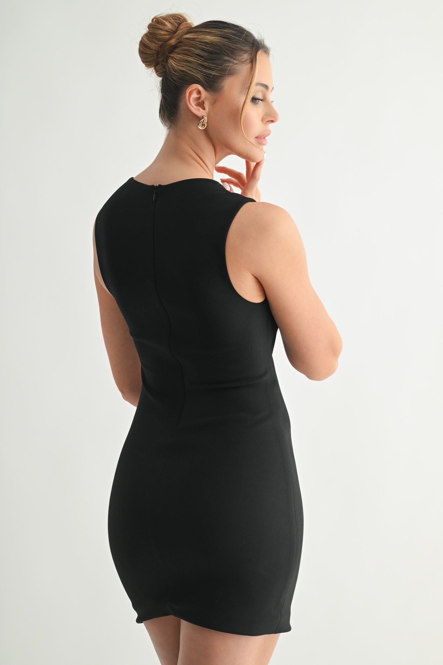 Malena Square Neck Double Lined Mini Dress